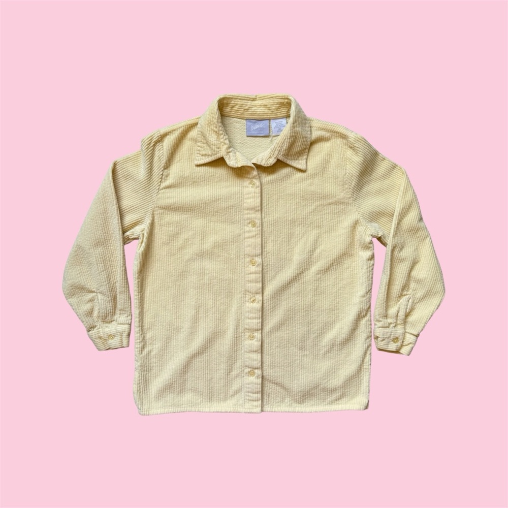 Vintage yellow corduroy button down shirt
